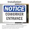 Signmission Coworker Entrance OSHA Notice Sign, Vinyl Decal, 10in W x 7in L, 2PK OS-2PACK-NS-D-710-L-10841 - alternate 4